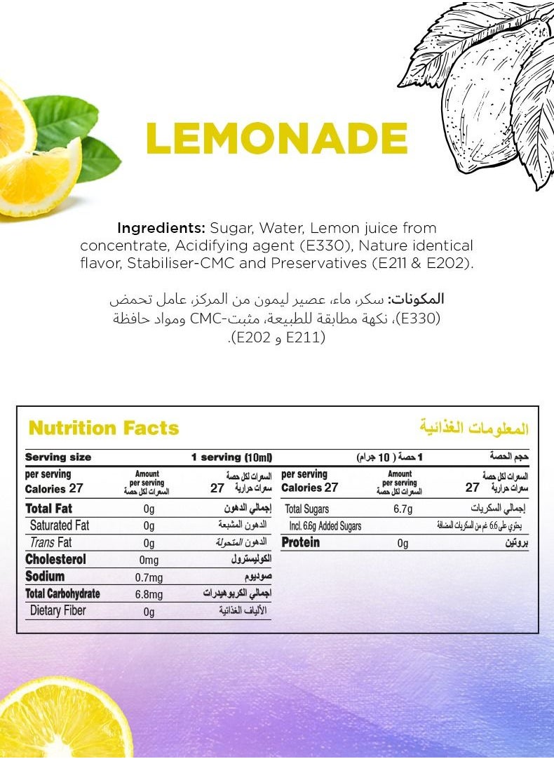 Just Chill Drinks Co. - Lemonade Fruit Syrup 1 Litre - Image 1