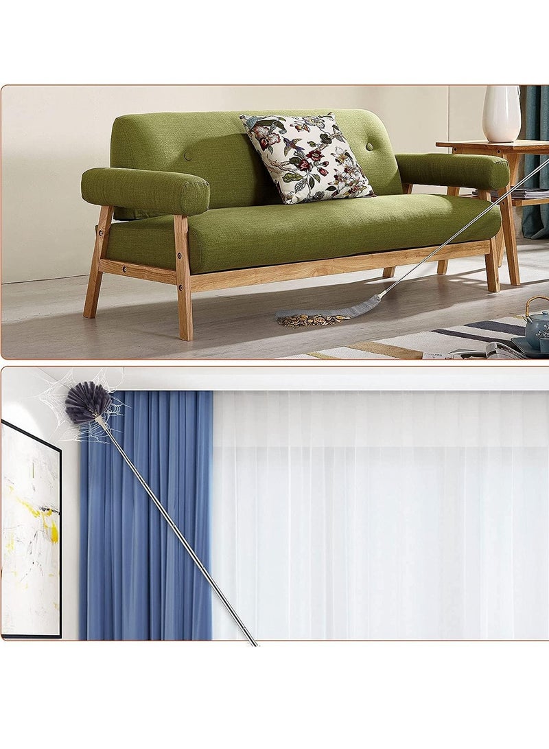 Arabest 5 Pcs Microfiber Duster Kit, Extendable Ceiling Fan Duster with 40 to 250 CM Telescoping Extension Pole, Washable Car Duster for High Ceiling Fan, Cobweb, Furniture, Car - Image 3