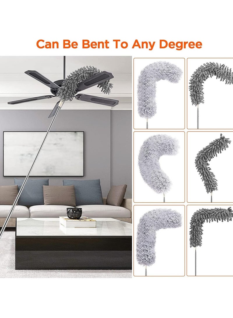 Arabest 5 Pcs Microfiber Duster Kit, Extendable Ceiling Fan Duster with 40 to 250 CM Telescoping Extension Pole, Washable Car Duster for High Ceiling Fan, Cobweb, Furniture, Car - Image 4