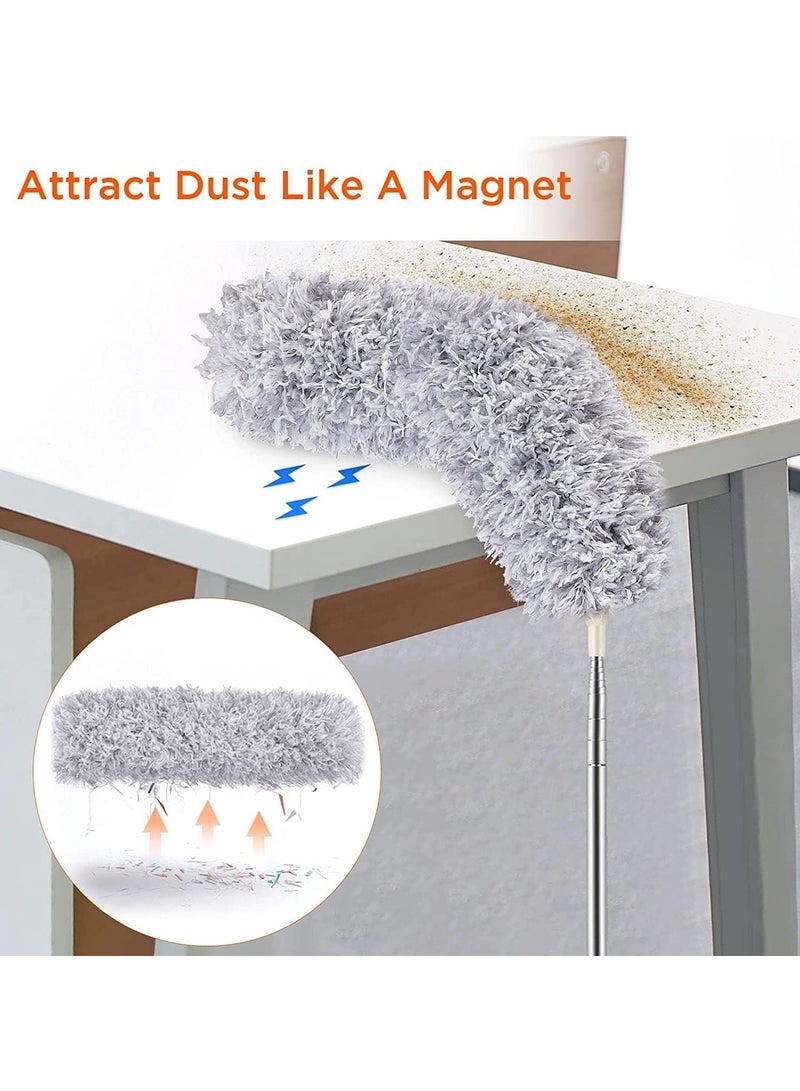 Arabest 5 Pcs Microfiber Duster Kit, Extendable Ceiling Fan Duster with 40 to 250 CM Telescoping Extension Pole, Washable Car Duster for High Ceiling Fan, Cobweb, Furniture, Car - Image 5