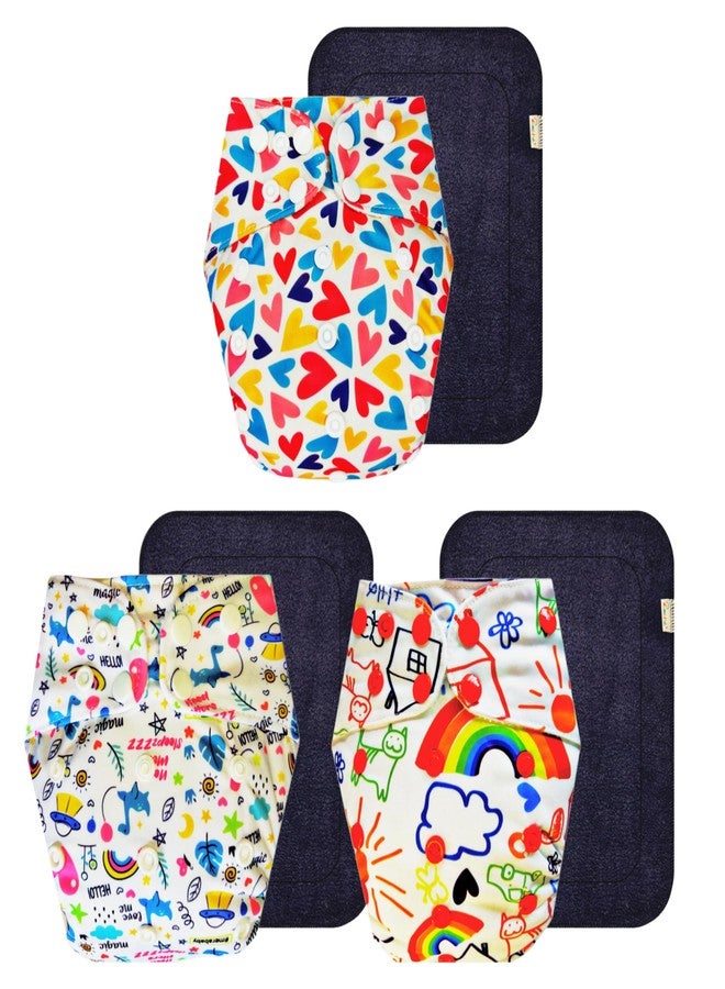 Dumbledo Premium Cloth Diaper with Gray Insert (Pack of 3) | Soft & Gentle | Leakproof | Quick Dry | Ideal for Toddlers | 3 Months - 3 Years | Unisex Baby - Image 1