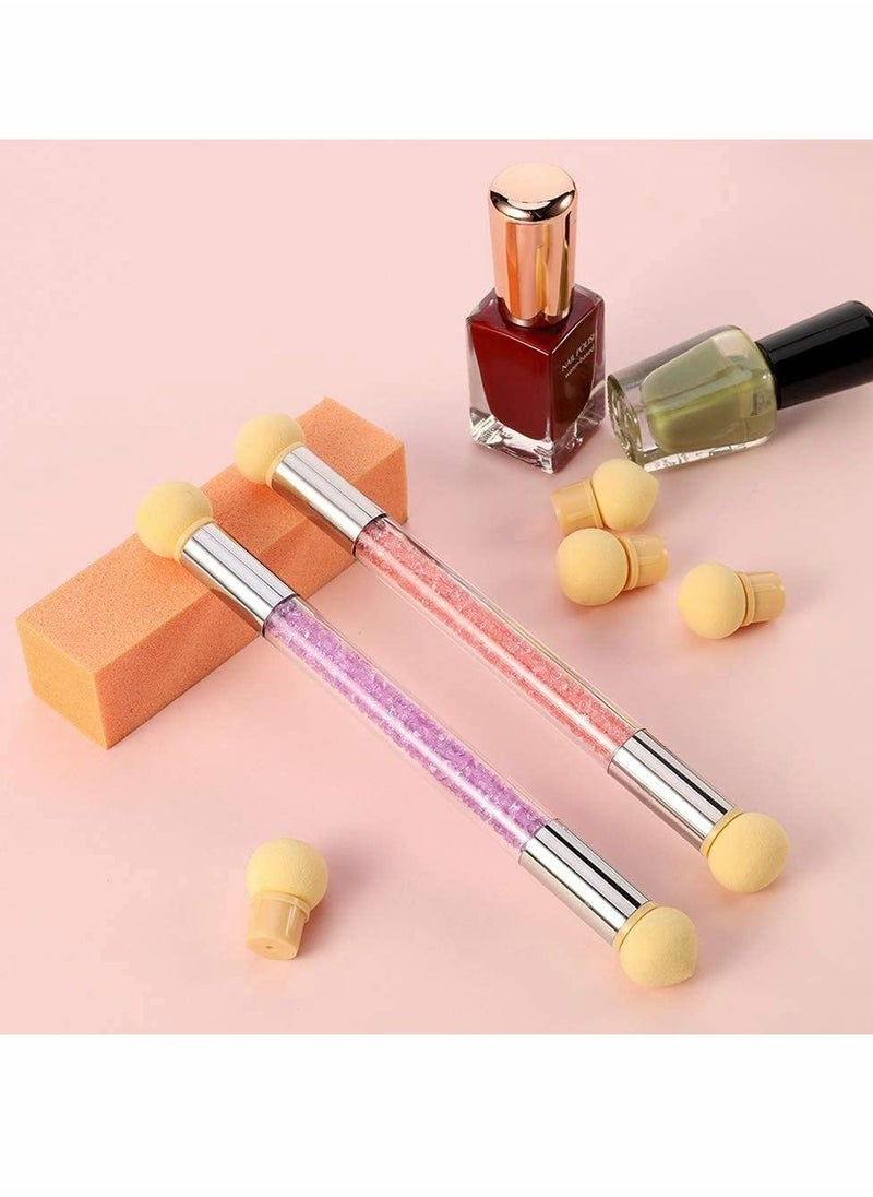 Y&D 3 Pack Sponge Gradient Nail Art Brush with 12 Replacement Heads  - Image 4