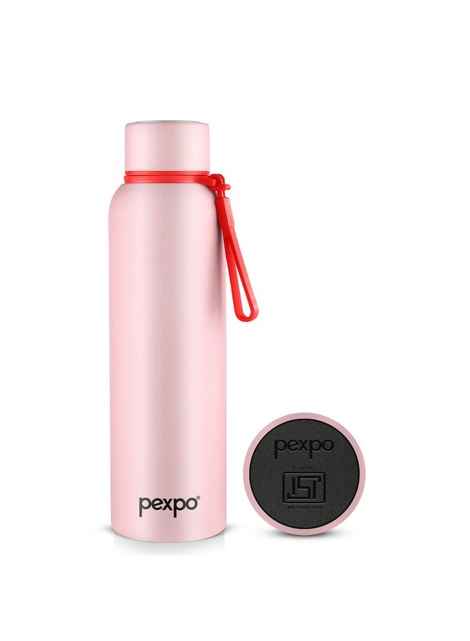 PEXPO Bravo ISI Certified Stainless Steel Water Bottle 1 LTR Hot & Cold Thermos Water Bottle | Insulated Water Bottle | Flask | Leakproof | Ideal for Home, Office, Gym, Outings - Baby Pink - Image 1