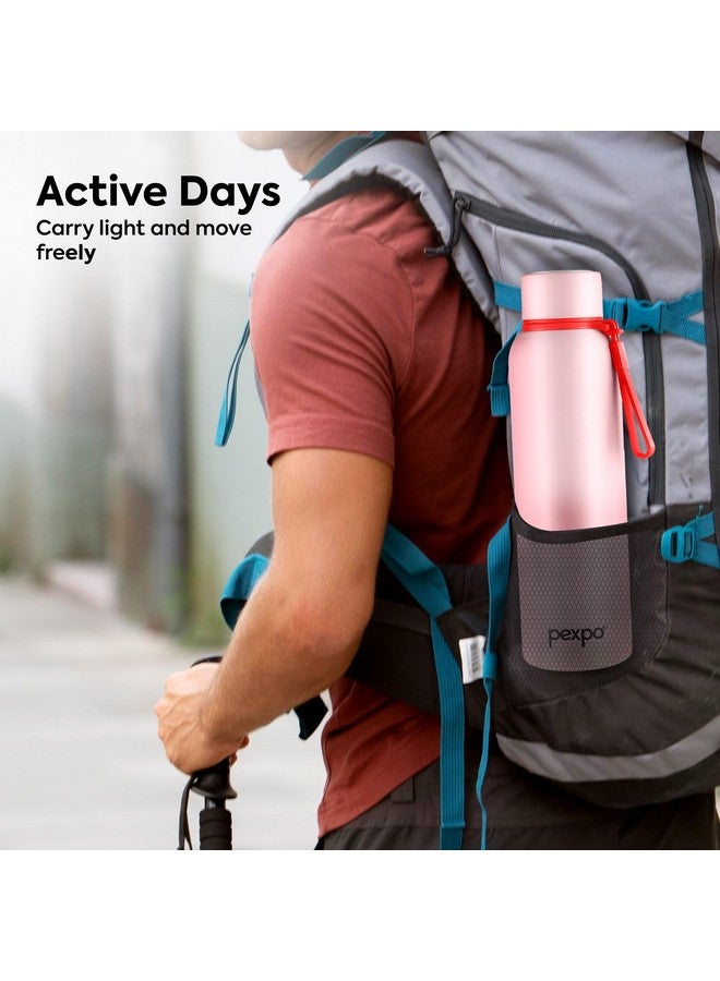 PEXPO Bravo ISI Certified Stainless Steel Water Bottle 1 LTR Hot & Cold Thermos Water Bottle | Insulated Water Bottle | Flask | Leakproof | Ideal for Home, Office, Gym, Outings - Baby Pink - Image 5