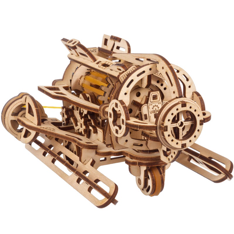 UGEARS 3D Wooden Puzzles for Adults - Steampunk Submarine Wooden Model Kit – Mechanical Puzzle Model Building Kits - DIY Kits for Adults for Maritime Enthusiasts Gifts for Puzzle Lovers - 200 Pcs - Image 1