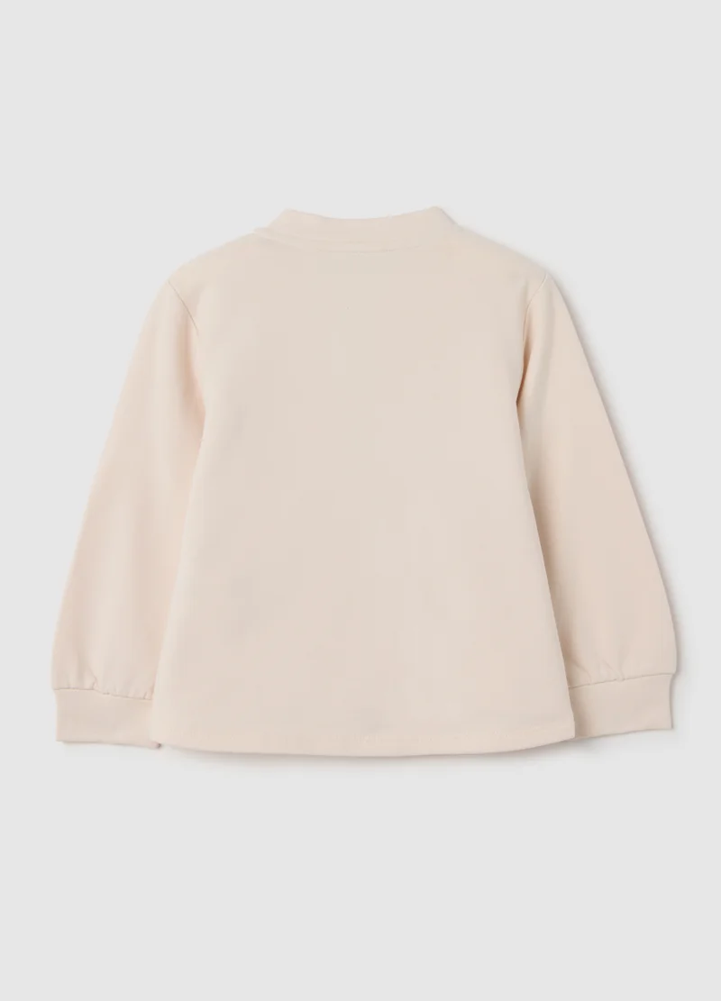 Ovs REGULAR FIT BEIGE STRETCHY COTTON BABY SWEATSHIRT