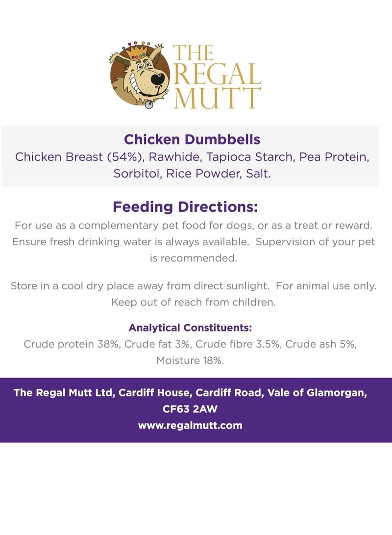 Regal The Regal Mutt Chicken Dumbbells Chicken Dumbbells 800g Bag - Image 5