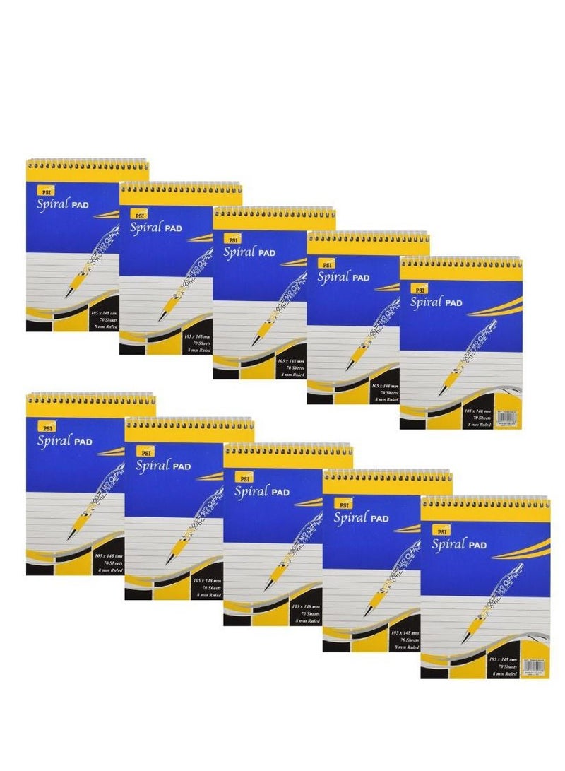 Psi 10-Piece A6 Size Spiral Notebook 70 Sheets - Image 1