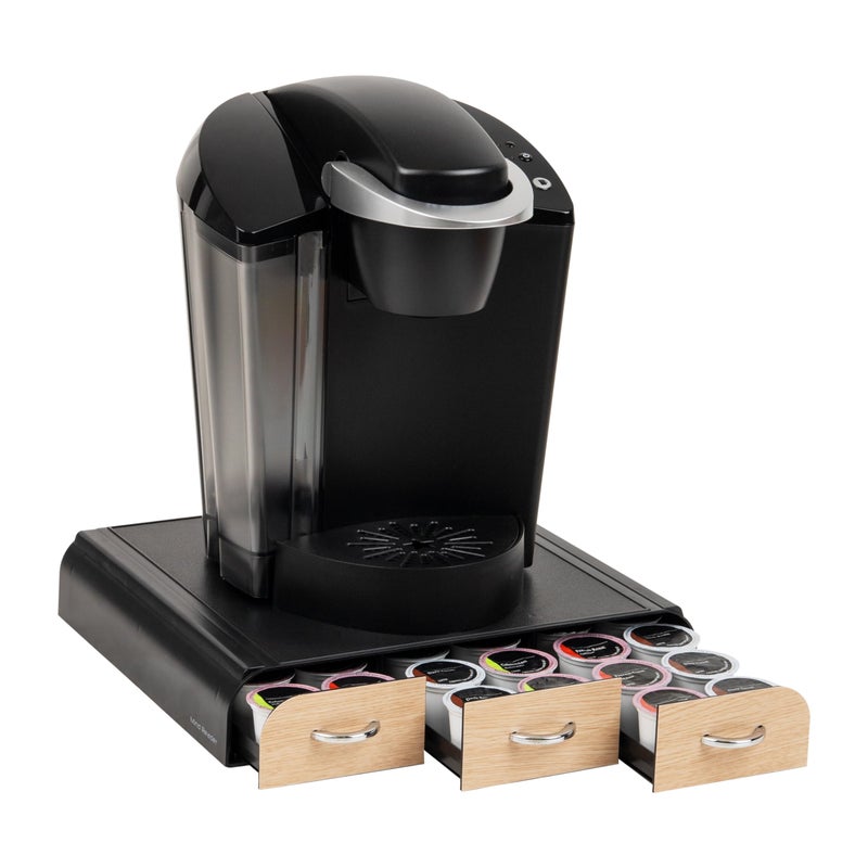 Mind Reader Single Serve Coffee Pod Organizer with 3 Drawers 36 Pod Capacity Countertop 135L x 1225W x 25H Brown