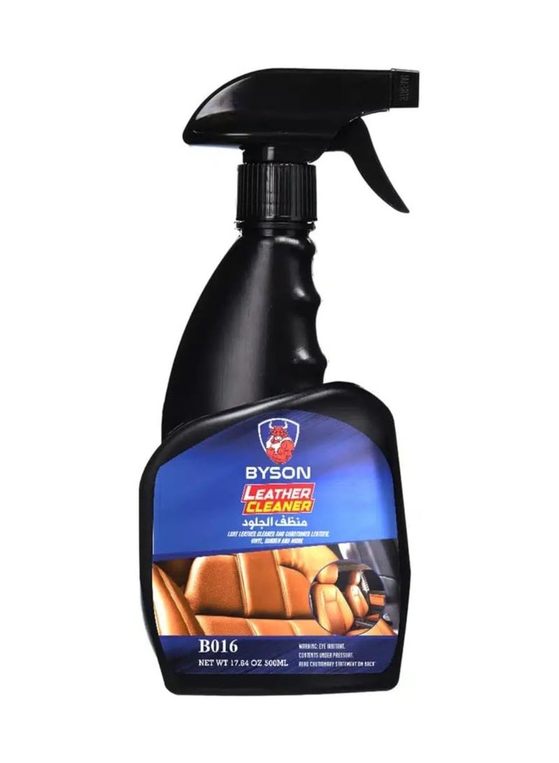 BYSON رذاذ منظف الجلد لمقاعد السيارات والمفروشات - تركيبة تنظيف عميق وتكييف للجلود الداخلية، عناية غير دهنية للجلود للسيارات، الحقائب، الأثاث والمزيد - Image 1