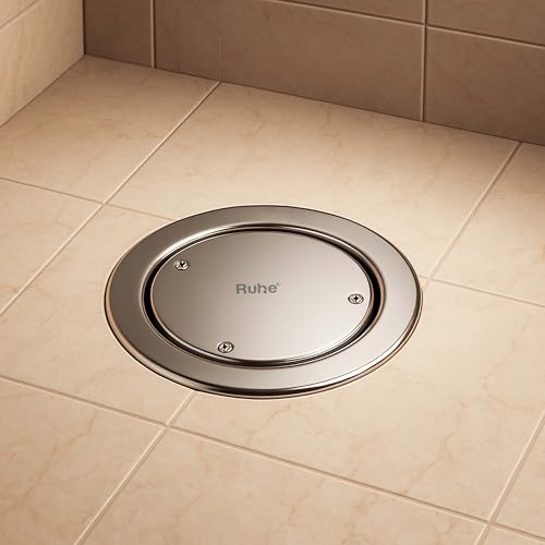 Ruhe® Round Clean Out Jali | Premium Grade Stainless Steel Round Clean Out Floor Drainer/Jali | (5 Inches) | (Pack of 1) - Image 1