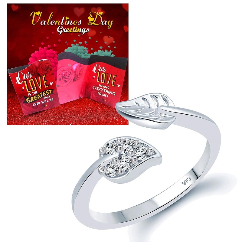 VFJ VIGHNAHARTA FASHION JEWELLERY Vighnaharta valentine day gift valentineday gift for her gift for him gift for women gift for men Valentine Special Greeting Card with Envelope with Adjustable Ring for Your Loved Ones VFJ1547FRRGC1