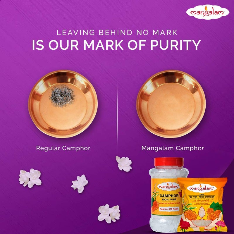 Mangalam Camphor Tablet 100g + Bhimseni Camphor 100g Jar - Pack of 2 | 100% Organic | for Puja, Festivals & Other Religious Ritual | No Dangerous Chemicals | Leaves No Residue Or Ash - Image 2