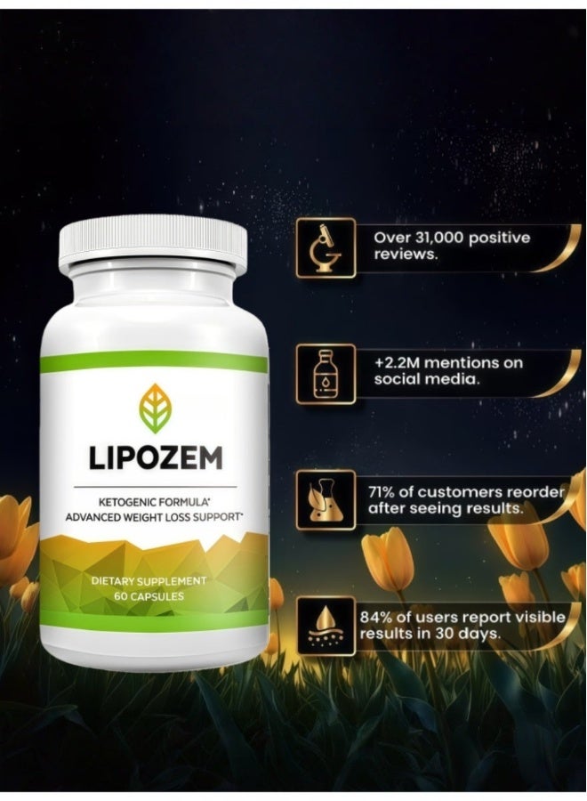 الليبوزيم لابتوزيم - مكمل غذائي 100% طبيعي - كابسولتين يومياً - تركيبة BHB المتقدمة - مكمل غذائي 60 كابسولة - Image 2