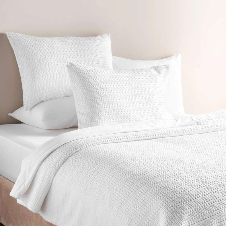 Pan Home Waffle Stripe 3- piece Quilted Bedspread Set 220x240cm - White - 121KEM9900614 - Image 1