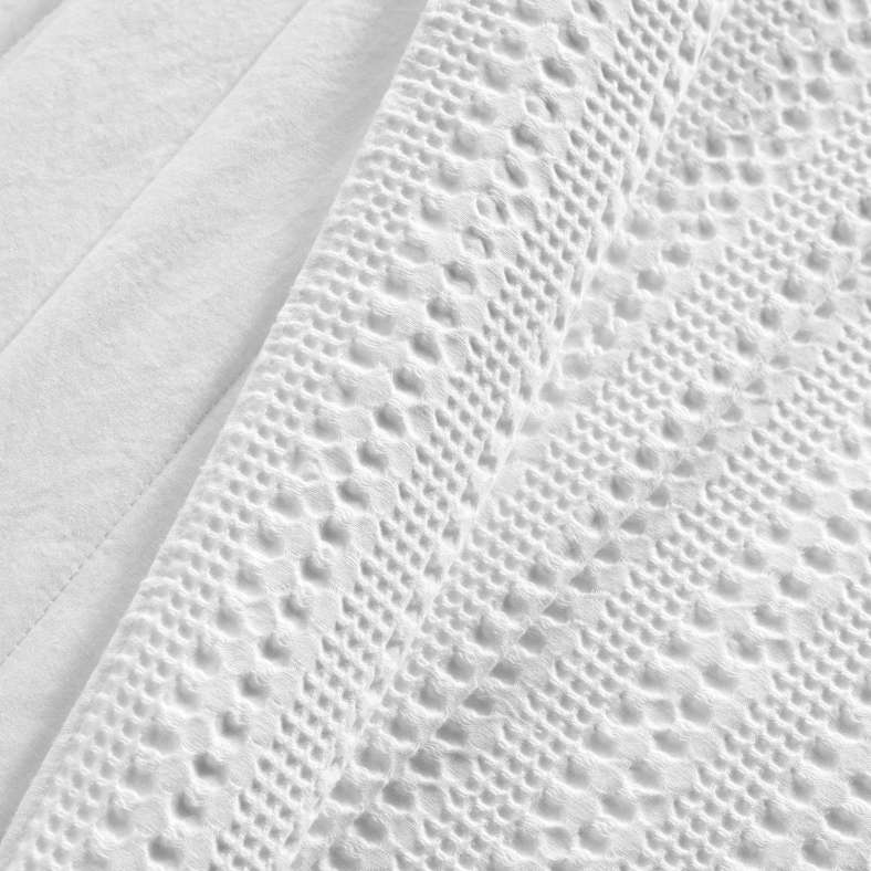 Pan Home Waffle Stripe 3- piece Quilted Bedspread Set 220x240cm - White - 121KEM9900614 - Image 3