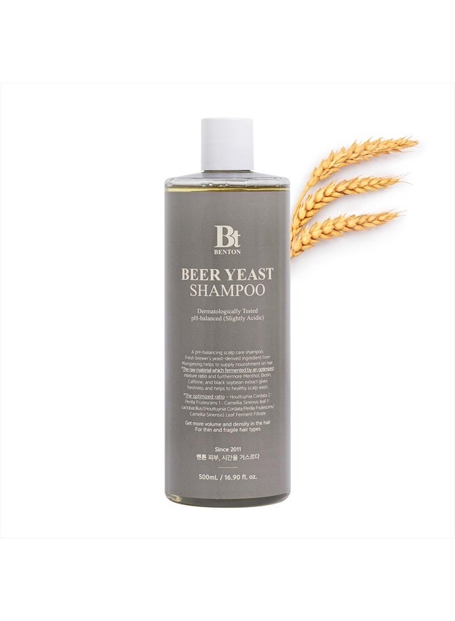 BENTON Beer Yeast Shampoo, Hair Loss Relief Biotin Shampoo for Thinning Hair – Volumizing, Regrowth Therapy, Scalp Calming – Paraben, Sulphate Free - 16.0 fl.oz. - Image 1