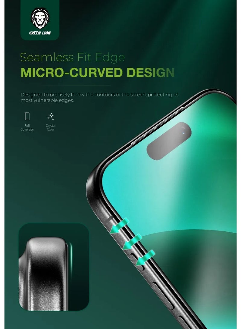 GREEN LION iPhone 17 Pro Screen Protector / 9H Steve Matte Strong Full Glass Protector - Image 3