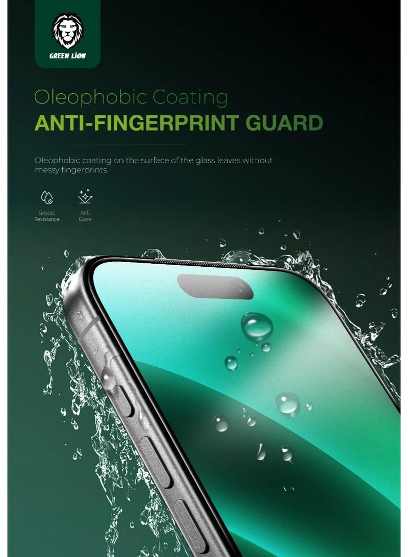GREEN LION iPhone 17 Pro Screen Protector / 9H Steve Matte Strong Full Glass Protector - Image 2