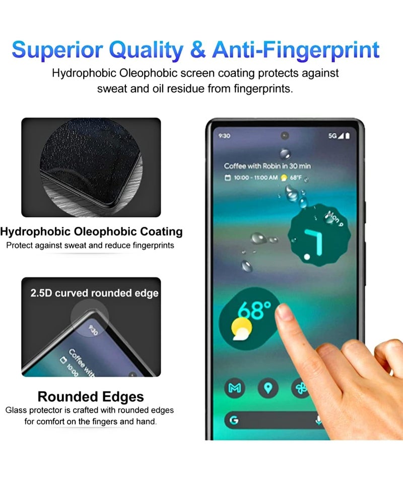OpenTech ® Military-Grade Tempered Glass Screen Protector Compatible for Google Pixel 6A / Google Pixel 7A with Edge to Edge Coverage and Easy Installation kit - Image 3