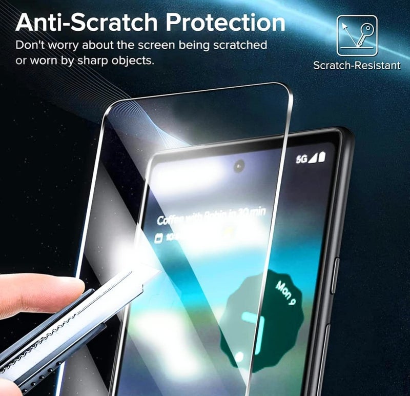 OpenTech ® Military-Grade Tempered Glass Screen Protector Compatible for Google Pixel 6A / Google Pixel 7A with Edge to Edge Coverage and Easy Installation kit - Image 5