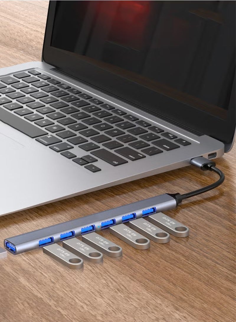 USB Hub Adapter Multiport 7 in 1 Docking Station Splitter Compatible for MacBook Laptops and Windows  - Image 3