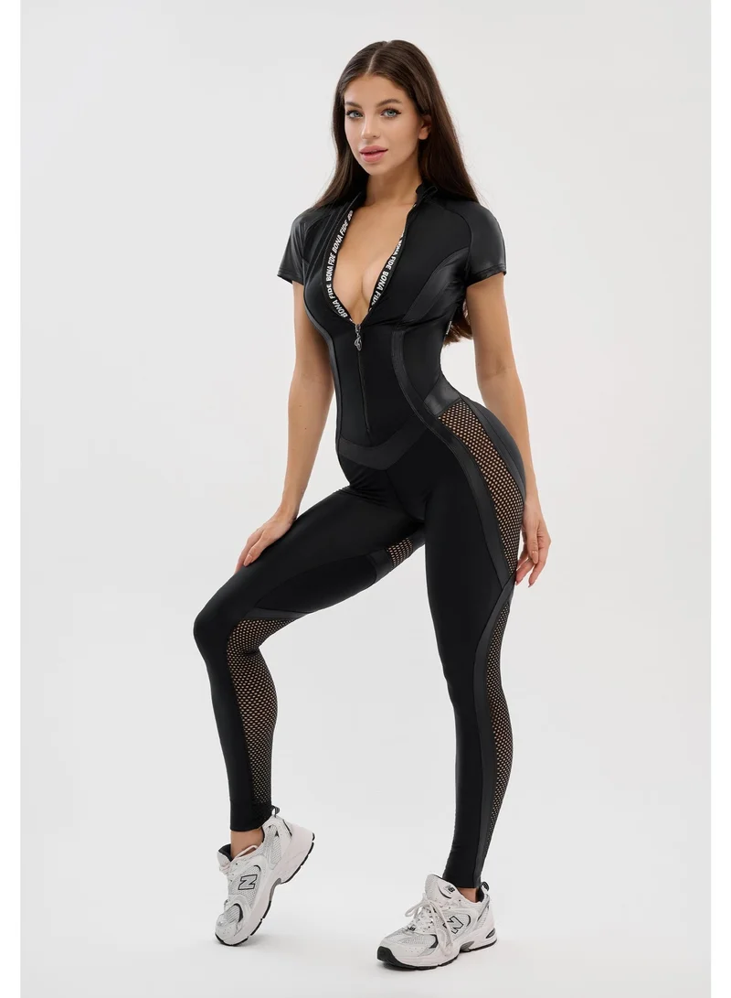 Bona Fide Move Up Jumpsuit Black Bona Fide One Piece Workout Jumpsuits for Women - Athletic Romper Jumpsuit with Tummy Control and Lifting for Yoga, Gym for Women | Best Price UAE