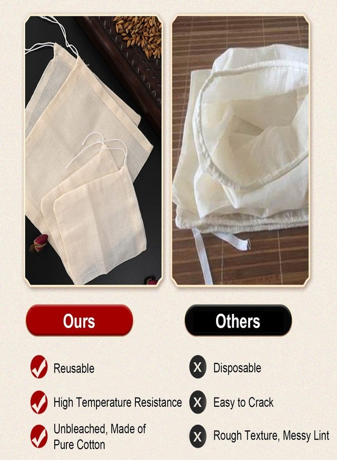 Numola 50Pcs Unbleached Cotton Tea Bags, Reusable Drawstring Tea Bag for Cooking Soup, Empty Natural Organic Tea Infuser Bag for Coffee Tea Bone Broth (3.2 x 2.4 inch) - Image 4