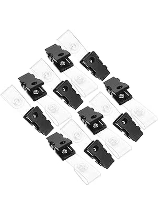 10pcs Black Metal Flag Clips For Outdoor Yard Banner Fixing Weather Resistant - Image 1