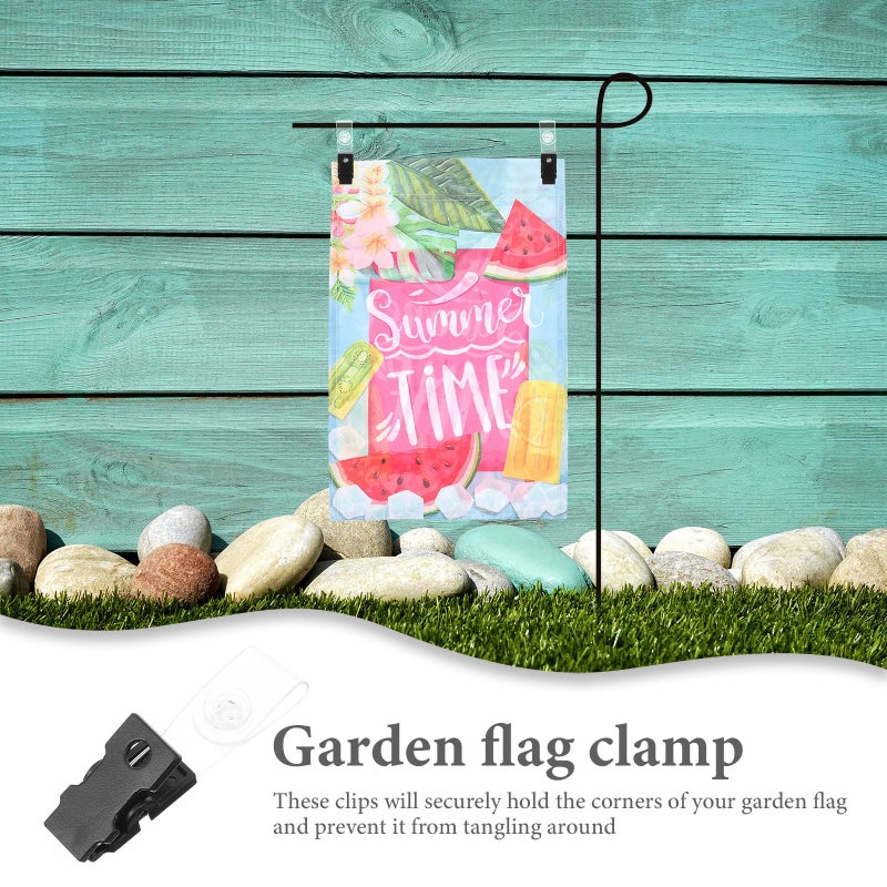 10pcs Black Metal Flag Clips For Outdoor Yard Banner Fixing Weather Resistant - Image 4