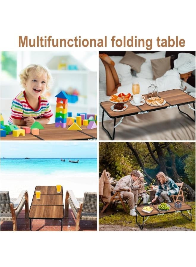 Portable Picnic Camping Table Table 3-Fold Lightweight Folding Table for Outside Picnic Garden Cooking BBQ Fishing Beach Table Size: 90*40cm - Image 5