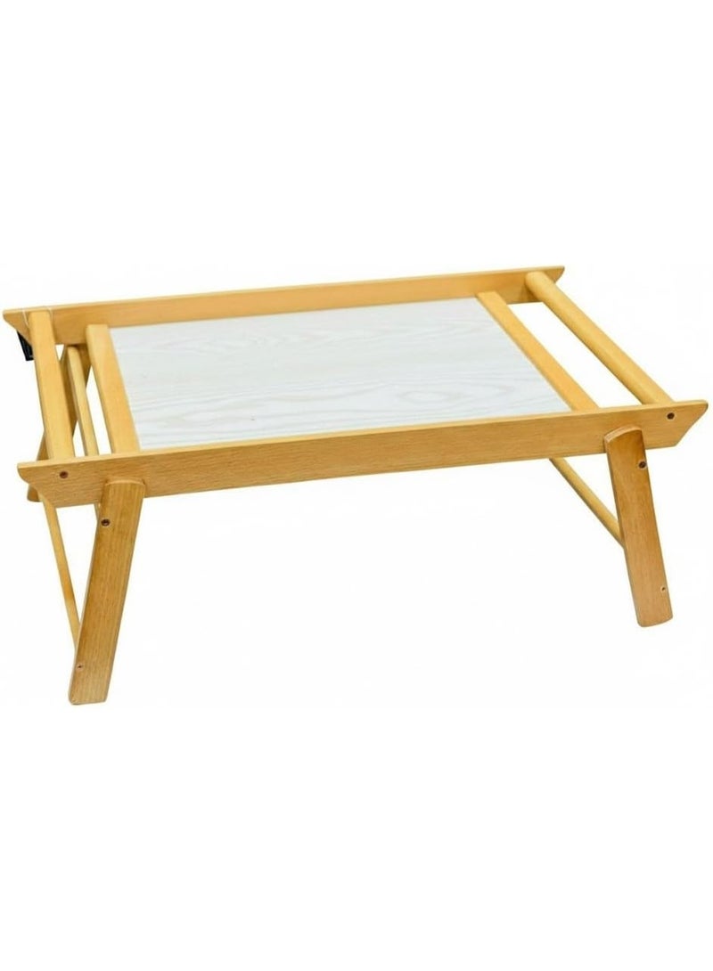 Practical Wooden Bed Tray with Legs – Elegant Design for Breakfast and Daily Meals T (White) - Image 3