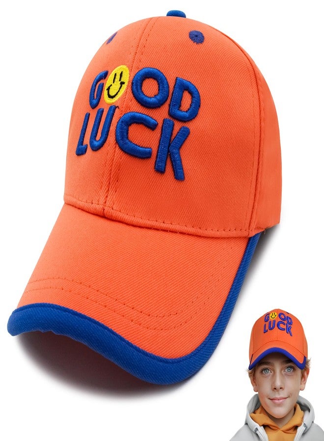 VRITRAZ Polyester Good Print Little Sports Cap for Active Kids, Baby Girls and Boys 3-12 Years (Orange) - Image 1