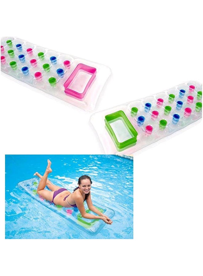 INTEX 18- Pocket Sun Tanner Inflatable See-Through Square Window Pool Float Mat - Assorted 188x71cm Ages  10+ 188x71cm - Image 4
