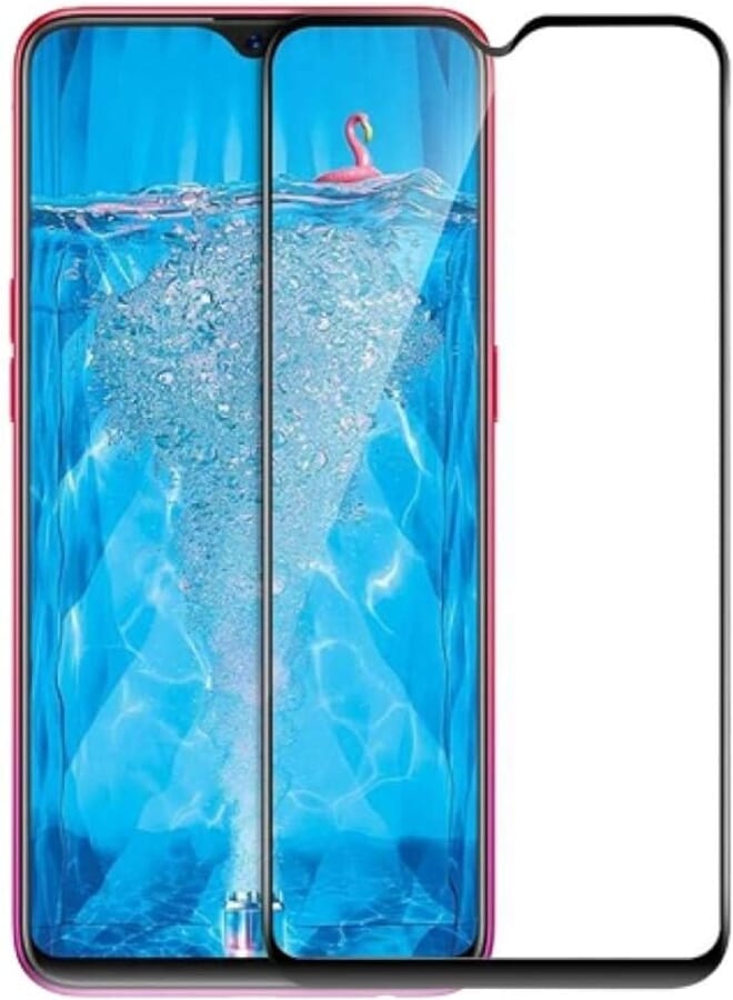 Oppo F9 5D Tempered Glass Screen Protector, Black