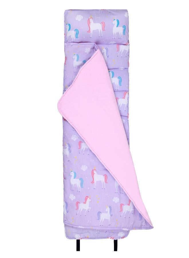 Wildkin Wildkin Original Nap Mat with Reusable Pillow for Boys and Girls, Perfect for Elementary Sleeping Mat, Features Hook and Loop Fastener, Soft Cotton Blend Materials Nap Mat for Kids (Unicorn) 