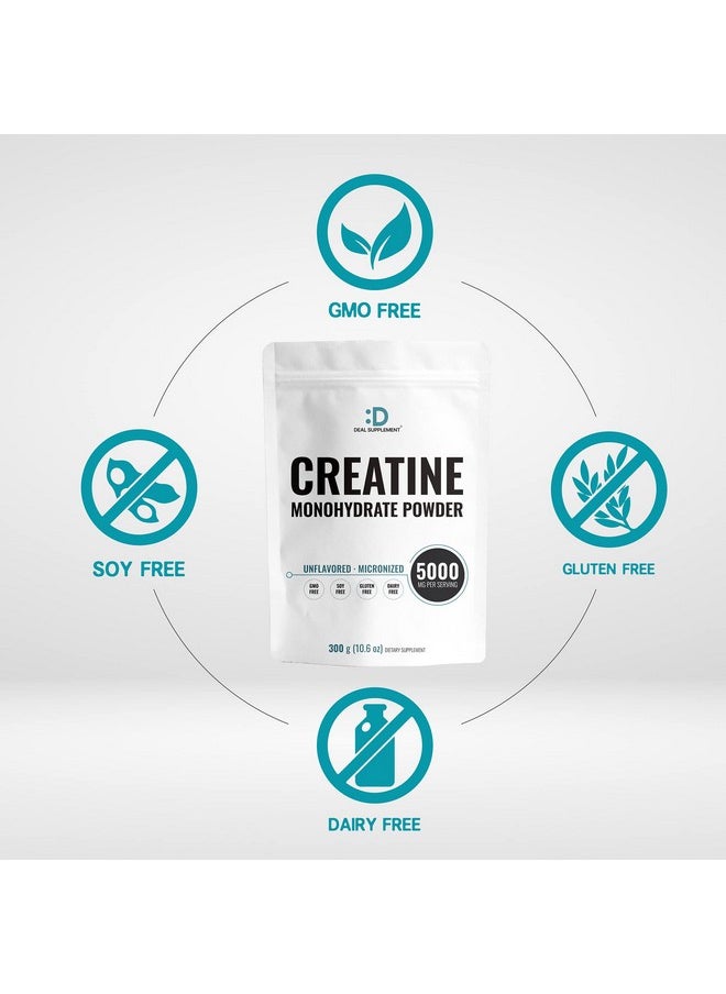 DEAL SUPPLEMENT Creatine Monohydrate Powder 300 Grams (60 Servings) Unflavored ; Pure ; Micronized Creatine Powder 5000Mg(5G) Per Serving 2 Month Supply Vegan ; Keto Nongmo No Filler No Additives  - Image 4