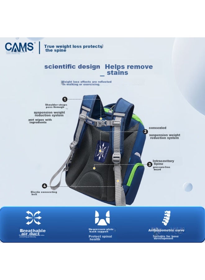Cams Suspended Weight-reducing Backpack For Primary School Students In Grades 4-6, Lightweight Spine-protecting Large-capacity Schoolbag S03901 - Image 4