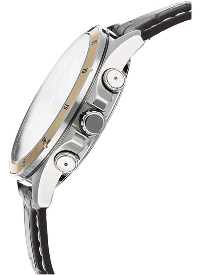 CASIO ساعة كاسيو للرجال - MTP-1374L-7AVDF بقرص فضي، حزام أسود - Image 3