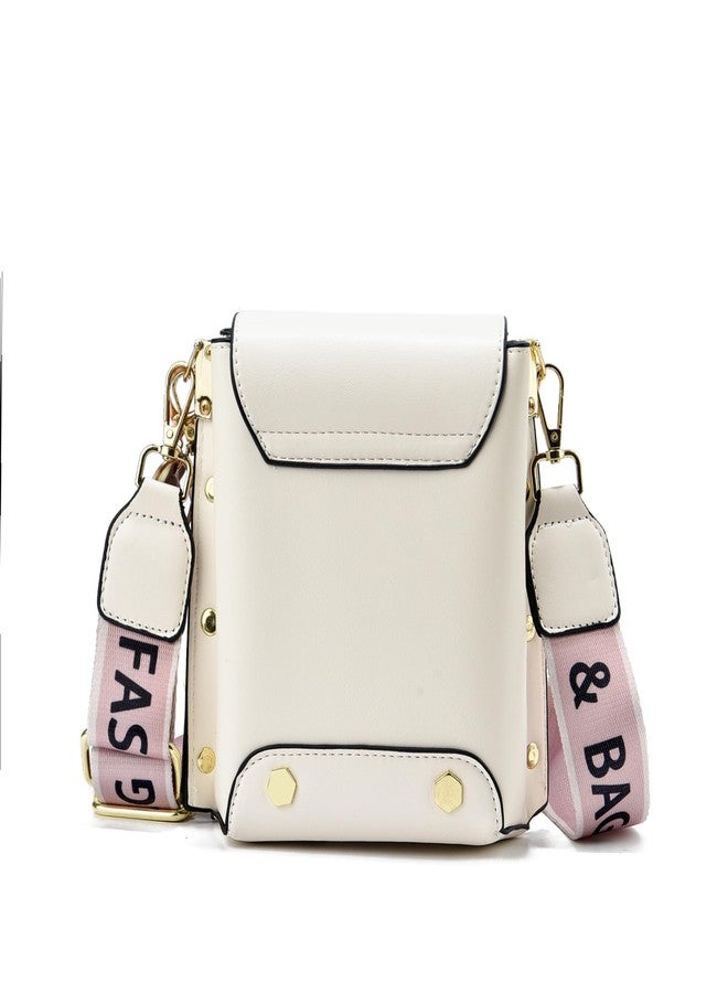 Xiaoyu Small Crossbody Bags for Women Fashion Cell Phone Purse Shoulder Handbags with Wide Strap (Beige) - Image 4