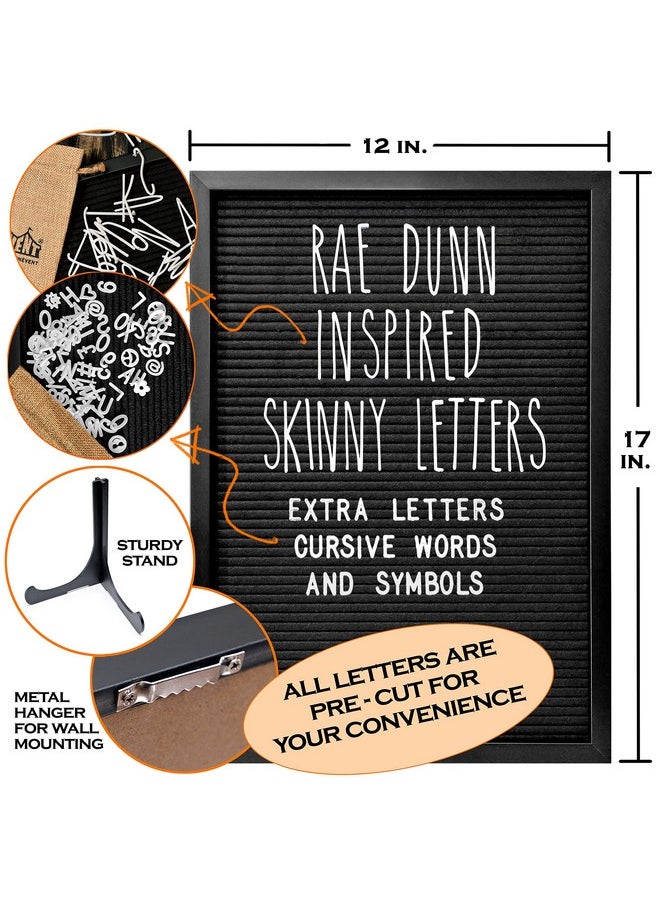 MAINEVENT Letter Board Sign Skinny Felt Board With Pre Cut Letters 12X17 Inch Felt Letter Board Baby Announcement Board Letters Changeable Letter Boards Stand Message Board Letters Sign Board Felt Letterboard  - Image 2