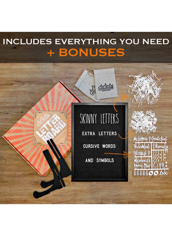 MAINEVENT Letter Board Sign Skinny Felt Board With Pre Cut Letters 12X17 Inch Felt Letter Board Baby Announcement Board Letters Changeable Letter Boards Stand Message Board Letters Sign Board Felt Letterboard  - Image 3