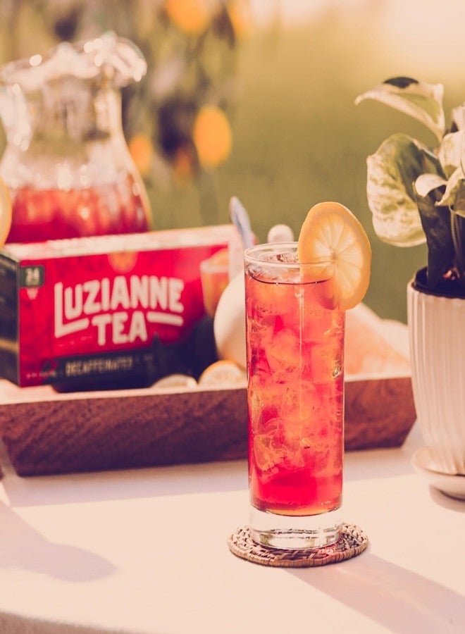 Luzianne أكياس شاي لوزيان المثلج منزوع الكافيين، حجم عائلي، علبة تحتوي على 24 كيس (عبوة من 6 أكياس) - Image 3