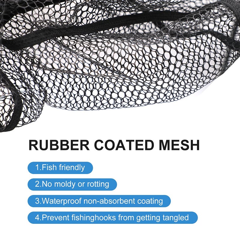 SAN LIKE Fishing Net Fish Landing Nets Ice Fishing Collapsible Telescopic Sturdy Pole Handle for Saltwater Freshwater Extending to 36/43/71/98inches (Blue-L-85inch) - Image 3