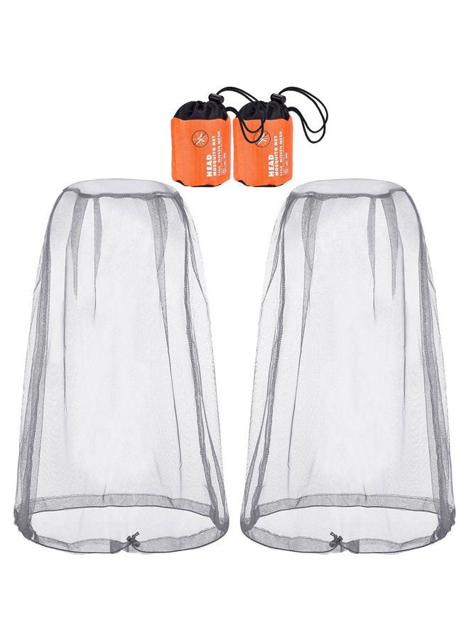 eBoot 2 Pack Head Net Face Mesh Head Cover for Outdoor Lovers Protect from Fly Screen Mosquito Gnat and Other Flies (Regular Size, Grey)  - Image 1