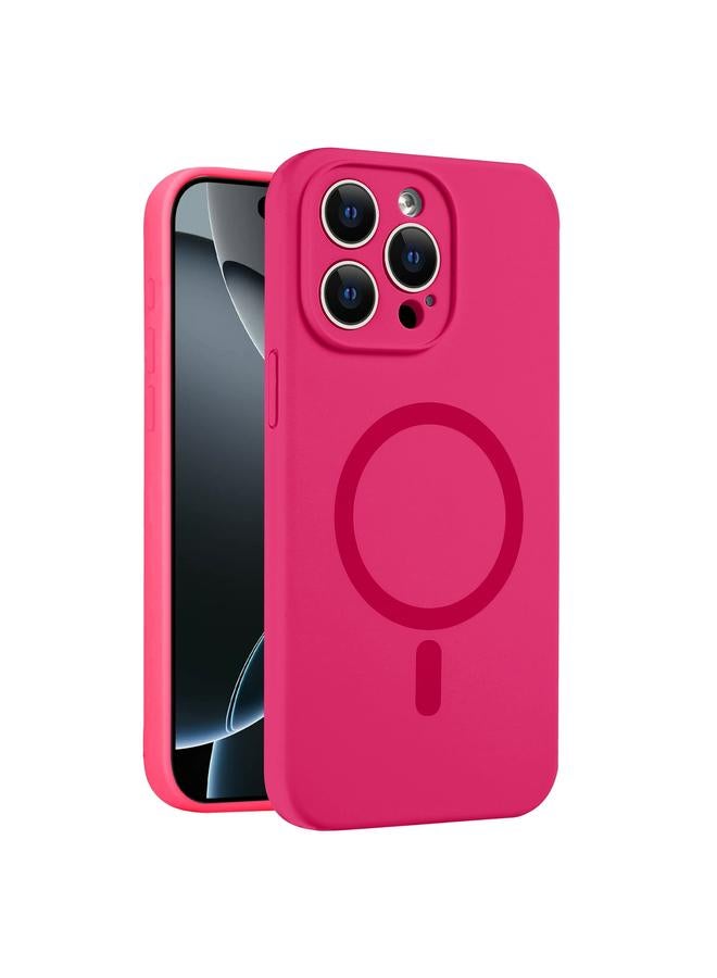 S-TOP Case For iPhone 16 Pro Fine Hole Pure Color Liquid Silicone MagSafe Phone Case - Image 1