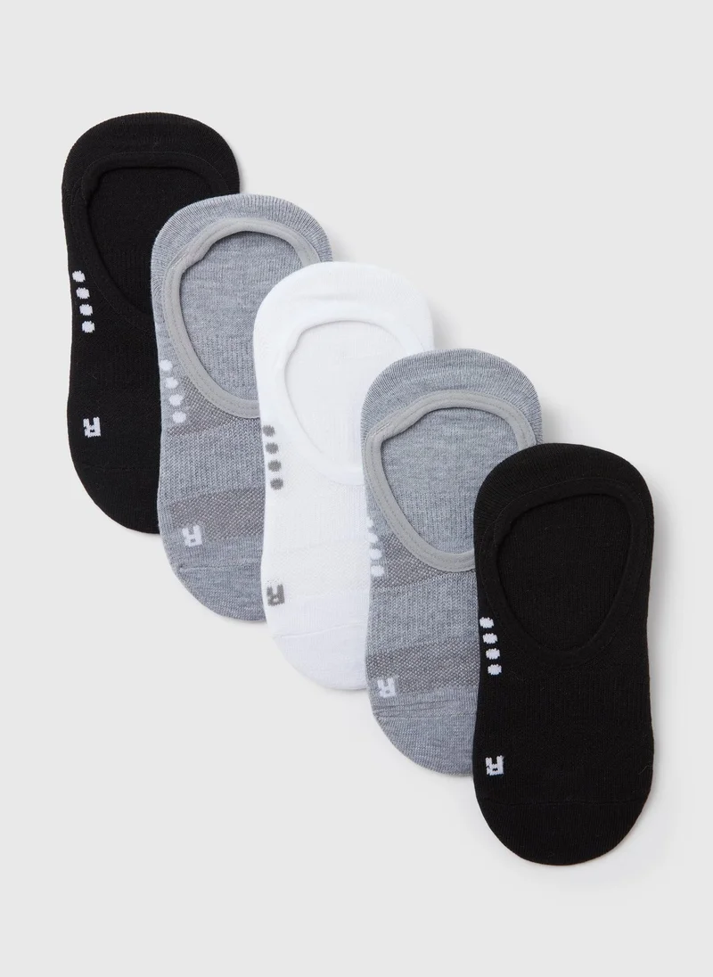 Matalan 5 Pack Invisible Trainer Socks