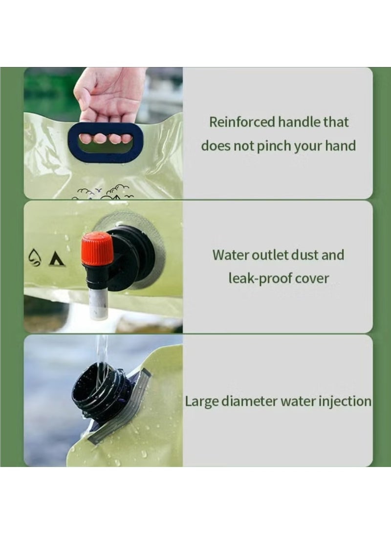 Outdoor Mini Folding Water Bag Camping 8L Big Capacity Portable Water Bag for Survival or Emergency Supplies, BPA Free, Food Grade Clear Plastic Storage for Camping, Hiking - Image 4
