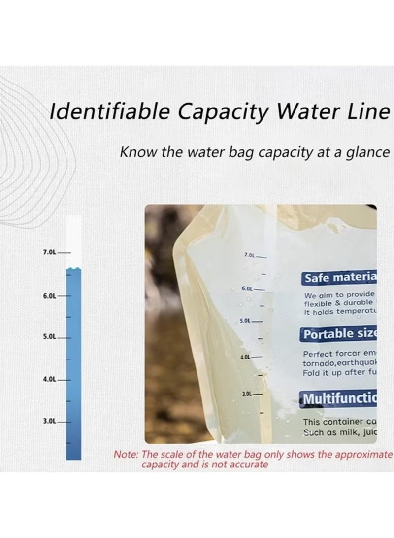 Outdoor Mini Folding Water Bag Camping 8L Big Capacity Portable Water Bag for Survival or Emergency Supplies, BPA Free, Food Grade Clear Plastic Storage for Camping, Hiking - Image 5