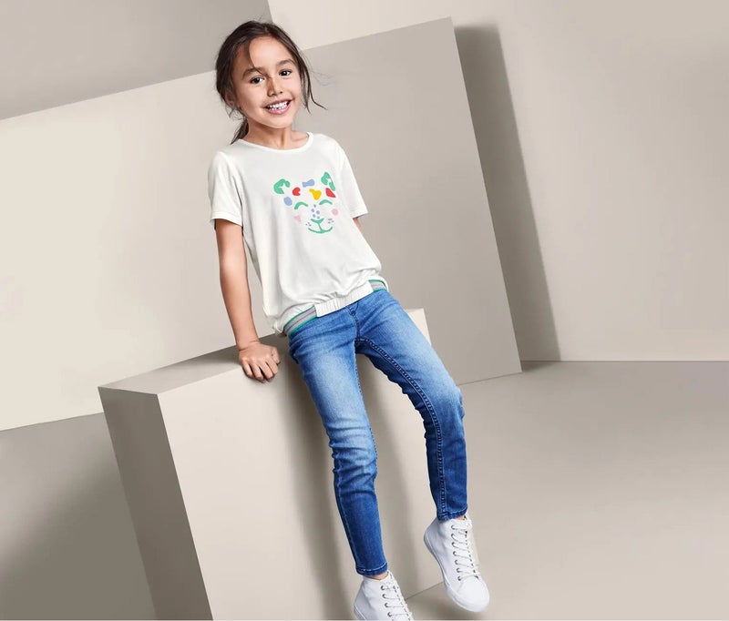 Tchibo Toddler Girls Graphic T-shirt, White - Image 1